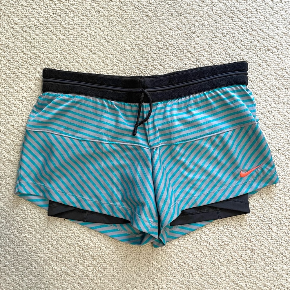 Nike Dri Fit women’s double layer lined athletic workout shorts